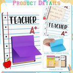 Eersida 24 Pcs/12 Sets Back to School Teacher Gift Daycare Teacher Appreciation Gifts Bulk Teachers Thank You Gift Wood Post Sticky Note Holder Composition Pencil Preschool Elementary Office Supply - Image 3