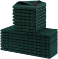 Homaxy Cotton Terry Kitchen Towels and Dishcloths Set of 16, Blackish Green by Homaxy
