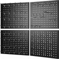 Peg Board, 4-pcs 16" x 12" Metal Pegboard Panels with 70 Hooks, Tool Organizer for Garage, Craft Room, Black by Unknown