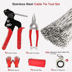 Metal Zip Ties Gun Tool Set with 150pcs Stainless Steel Zip Ties 11.8 inch - Image 4