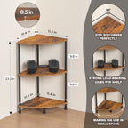 3 Tier Corner Plant Shelf Stand for Bathroom, 23.2", Rustic Brown - Image 2