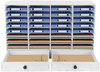 8 Tier Adjustable Literature Organizer, 32 Compartment with 2 Drawers Desktop File Mail Sorter Organizer File Classroom Student Mailbox Paper Bill Storage Cabinet for School Office Seminars - Image 4