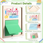 24 Set Teacher Appreciation Gifts Bulk Sticky Notes with Ballpoint Pens and Wooden Pad Holder, Appreciation Sticky Note Organizer Thank You Gifts for Teacher Coworker Nurse Office Supplies - Image 4