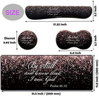 Large Gaming Mouse Pad, Keyboard Wrist Rest pad + Mouse Wrist pad + Coaster Set Extended Waterproof Non-Slip Table mat Suitable for Home Office Learning Games - Rose Gold Glitter Black Psalm46:10 - Image 6