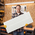 2 Pcs Metal Peg board Panels, White Peg boards Kit Wall Organizer - Image 2