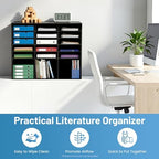 24-Slot Literature Organizer, Desktop File Holder Office Mailbox Sorter - Image 6