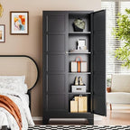 Letaya 71" H Metal Storage Cabinet with 2 Doors and 4 Shelves,Tall Kitchen Pantry Cabinets,Utility Pantry Organizers for Cupboard/Dining/Bathroom/Home Office/Garage (Black, 71" H x 16" D x 32" W) - Image 3
