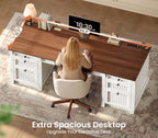 SEDETA 67" Office Executive Desk with 4 Drawers, Storage Cabinet & Outlet - Image 4