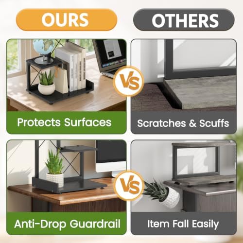 LASZOLA Plant Stand Indoor Tabletop Shelf Small for Desk, Wooden Black - Image 3