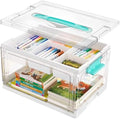 Vtopmart 24 QT Clear Craft Organizer with Removable Tray & Dividers, 1 Pack by Vtopmart