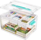 Vtopmart 24 QT Clear Craft Organizer with Removable Tray & Dividers, 1 Pack by Vtopmart