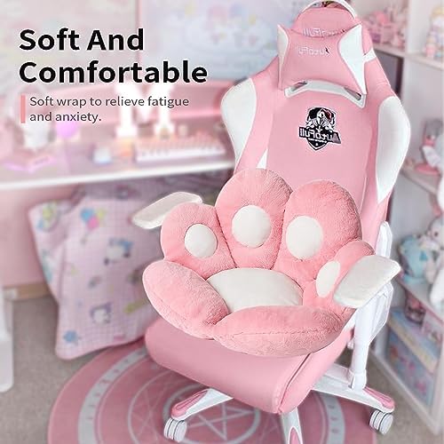 Ditucu Cat Paw Cushion Kawaii Chair Cushions 31.4 x 27.5 inch Cute Stuff Seat Pad Comfy Lazy Sofa Office Floor Pillow for Gaming Chairs Room Decor Pink - Image 2
