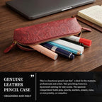 Gexmil Genuine Leather Pen Case, Hand-made Stationery Bag for Work Office - Image 6