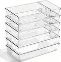 10 Pack Large Clear Drawer Organizer Trays, 3 Sizes, Non-Slip by CHOWAY