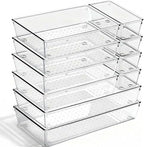 10 Pack Large Clear Drawer Organizer Trays, 3 Sizes, Non-Slip by CHOWAY