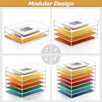 4-Tier Acrylic Stackable Letter Tray Paper Organizer Trays for Desk,Clear - Image 3