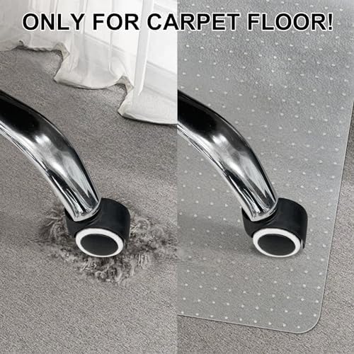 Office Chair Mat for Carpet Floors, 47" x 59" Clear Desk Chair Mats for Low Pile Carpeted Protector, Sturdy PVC Computer Chair Mats Anti-Slip and Easy to Clean for Home & Office - Image 2