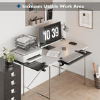 BONTEC Ergonomics Desk Extender Tray, 27.2 x 9.5 Inch, Black Carbon Fiber - Image 7