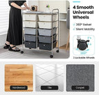 Giantex 10 Drawers Rolling Cart, Classroom Organizers, Storage Cart with Wheels, for Teacher Office Home School Supplies Tool Craft Art Paper, Gray Gradient - Image 6