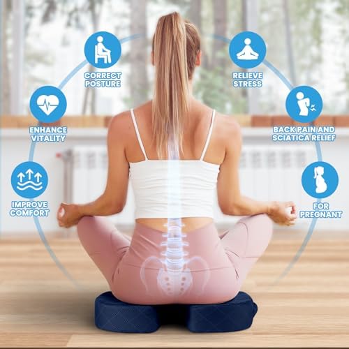 TushGuard Seat Cushion - for Office Chair, Car Seat, Airplane, Bleacher - Sciatica & Coccyx Pain Relief Desk Chair Cushion for Long Sitting Office Workers, Car Drivers(Blue, XX-Large) - Image 4