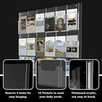 Acrylic Brochure Pamphlet Holder, 3 Magazine Holders and 12 Pamphlet Holders, Clear Brochure Display Holder Wall Mount, Trifold Flyer Rack, Literature Storage Rack for Home, Offices, Waiting Room - Image 4