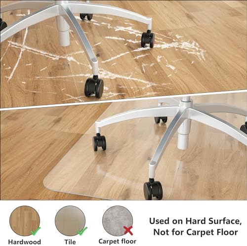 Amyracel Extra Large Office Chair Mat for Hardwood Floor- 46" x 60" Clear Computer Desk Chair Floor Mat for Hard Wood/Tile Floors, Easy Glide Floor Protector Mat for Rolling Chairs at Home or Work - Image 2