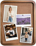 Boho Bulletin Board for Wall, 13" x 17" Aesthetic Rattan Cork Board with Wooden Frame, Decorative Pin Board for Photos, Notes & Vision Boards,Wall Organizer for Bedroom, Dorm & Office by Unknown