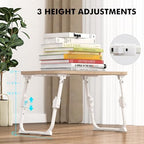 Lap Desk for Bed Adjustable Height, Foldable Bed Table with Storage Drawer, Tablet Slot & Cup Holder, Portable Laptop Stand for Bed & Sofa, Bed Desk for Adults & Kids, Glacier - Image 4