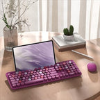 Wireless Keyboard and Mouse Combo with Phone Holder (Rose-Red) - Image 3