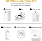 Avery® 00756 Easy Align® Self-Laminating ID Labels, Laser/Inkjet, 2 15/16 x 3 5/16, White (Pack of 100) - Image 4