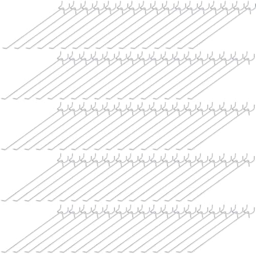 Funrous 100 Pack Hooks for Pegboard Stainless Steel Garage, 10 Inch by Funrous