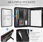 Leathario Portfolio Binder, Padfolio Organizer, 3 Ring Binder with Zipper - Image 4