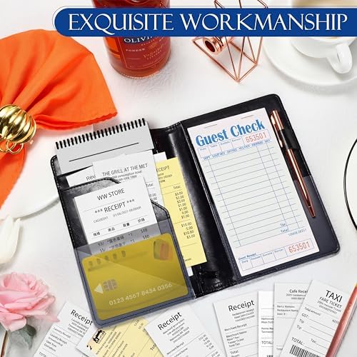 Containlol 6 Pcs Waiter Book Server Organizer with Pocket,Classic Style - Image 4