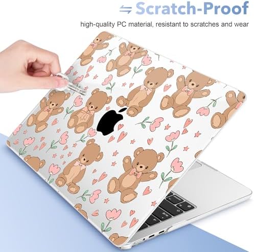 May Chen for MacBook Air 15 inch Case M5 M4 M3 M2 2026 2024-2023, Model A3448 A3241 A3114 A2941, Closes Seamlessly Hard Shell Laptop Cover with Keyboard Cover, Cute Teddy Bear - Image 3