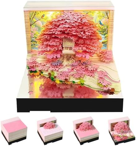 3D Calendar 2027,3D Desk Calendar Memo Pad 2027,3D Art Calendar Memo Pad 2027,Time Piece calendars 2027,3D Paper Art Notepad,Music Tree Desktop Decoration,New Year,Christmas Gift (Music Tree (Pink)) by WelcomeHOTOYMDS%EF%BC%81