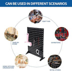 2Pcs Metal Pegboard Display Stand with 24 Peg Hooks for Craft Shows & Fairs,Black Jewelry Retail Display Rack for Selling Accessories,Display Stands for Earring,Pin Stands,Retail Vendors(16*12inch) - Image 6