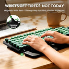 Wireless Keyboard and Mouse Combo, Cute Typewriter, Magnetic Wrist Rest - Image 3