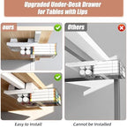 3-Pack Under Desk Drawer for Desk with Frame & Beam, Fits Where Standard Drawers Can't, 52mm Heightened Slide Out Organizer, Dual Adhesive or Screw Mount, Clear PET Under Table Storage - Image 4