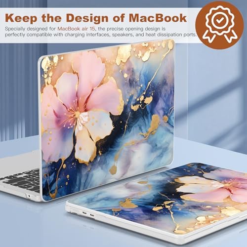 CISSOOK Case for MacBook Air 15 inch M5 M4 M3 M2 2026 2025 2024 2023 Flower - Image 5