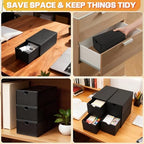 10Packs 4x6 Index Card Box,Index Card Organizer Box with Lid,Hold 10000 Cards,Black Recipe Holder for 4''x6'' Notecard Recipe Flashcard Card - Image 7