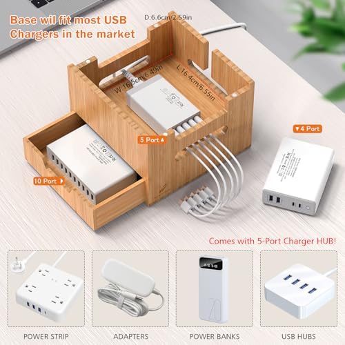 Pezin & Hulin Multi Device Charging Station with Drawer & USB Charger - Image 5