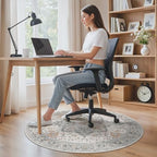 5FT Round Office Chair Mat for Hardwood Floor, Non-Slip Washable Taupe - Image 2