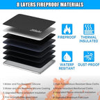 5200℉ Fireproof Document Box with Lock, File Organizer with Handle - Image 2