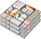 DIMJ Drawer Organizer Clothes, 21 Pack Dresser Organizer, Foldable Closet Organizers and Storage, Fabric Dresser Bins, Drawer Dividers for Nursery, Baby Clothes, Underwears, Sock by DiMJ