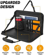 JOYTUTUS 3 in 1 Steering Wheel Eating Tray Upgraded(16.1 * 10 inch), Car Back Seat Laptop Desk, Multifunctional Car Office Bag, Car Work Table for Writing, Car Organizer for Kids, Commuters, Family - Image 4