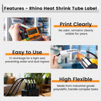 15-PK 18053 Replace for DYMO Rhino 4200 5200 Heat Shrink Labels 3/8'' White - Image 4
