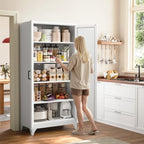 Yizosh Metal Storage Cabinet with Doors and 4 Adjustable Shelves - Image 4