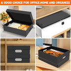 AOBOPLE 6 Pack Photo Storage Box,16" x 12" x 4" Keepsake Box with Handle Holes,Protective Storage Box for Photos Pictures Documents Artwork DIY and Souvenir,Home and Office Organizer - Image 4