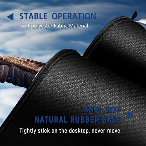 Large Mouse Pad + Keyboard Wrist Rest Set, Extended Gaming Mousepad (31.5X11.8 inch) with Non-Slip Rubber, Ergonomics Memory Foam Mouse Wrist Rest Support, Eagles in The Sky Pattern XXL Desk Pad - Image 4