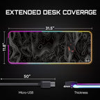 Gerlos RGB Gaming Mouse Pad, Large LED Desk Mat for Gamer, 31.5" x 11.8" - Image 3